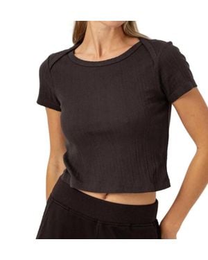 Sundays Pointelle Baby Brother Tee - Black