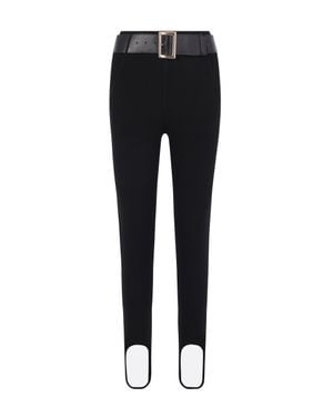 Self-Portrait Fitted High-Waisted Knit Leggings - Black