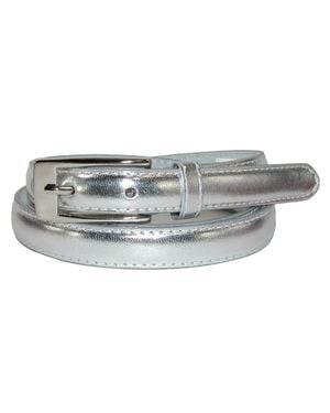 CTM Skinny Leather Dress Belt (Pack Of 2) - Gray
