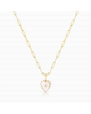 Thatch Isabel Mother Of Pearl Heart Necklace - Metallic