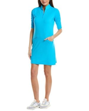 IBKUL Ruched Sleeve Mini Dress - Blue