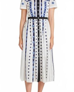 Temperley London Edith Shirt Midi Dress - Blue