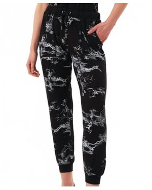 French Kyss Abstract Print Jogger - Black