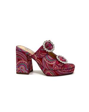 Exe' Luna Block Heel Sandal - Red