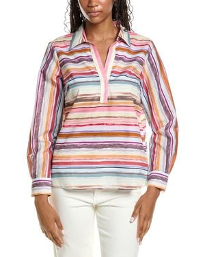 Foxcroft Sophia Watercolor Shirt - Red