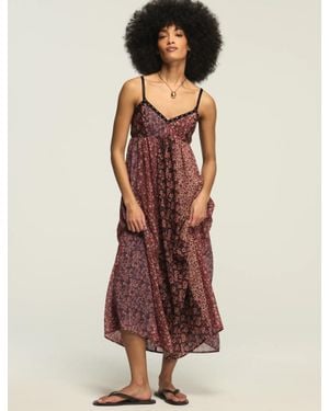 Lucky Brand Print Mix Midi Dress - Red
