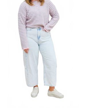 Miou Muse The Bubbly Barrel Jeans - Blue