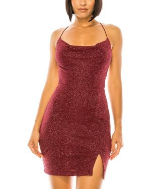 B Darlin Juniors Cowlneck Mini Bodycon Dress - Red