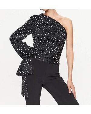 Pinko Thira One Shoulder Blouse - Black