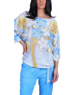 Gigi Moda In Fiore Batwing Sweater - Blue
