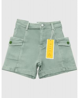 Risen Kylan High Rise Cargo Shorts - Green
