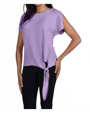 FRANK LYMAN Side Tie Cap Sleeve Top - Purple