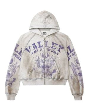 VALE FOREVER Army Zip Up Hoodie - Gray