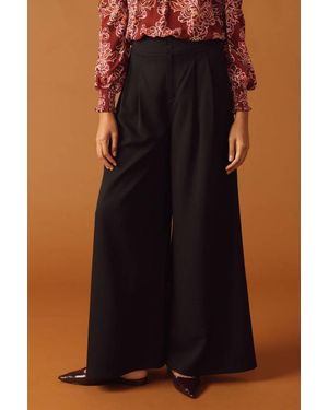 TRUEDAMES Sweet Reminiscence Woven Wide Leg Pants - Black