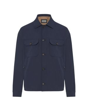 Corneliani Deep Structured Boxy Silhouette Jacket - Blue