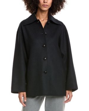 Lafayette 148 New York Swing Wool-Blend Coat - Black