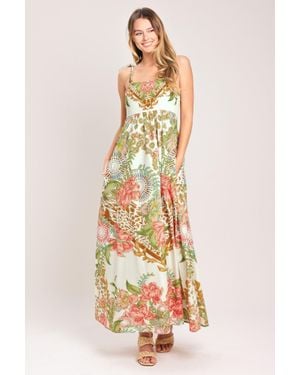 TRUEDAMES Summer Oasis Woven Ankle Dress - Multicolor