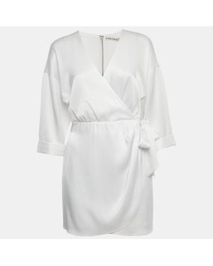 Alice + Olivia Satin Tie Detail Mini Dress - White