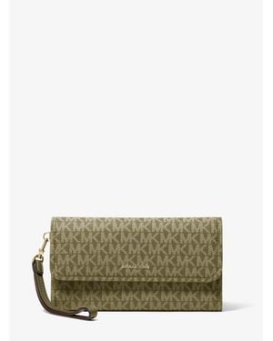 Michael Kors Jet Set Medium Signature Logo Convertible Wristlet - Green