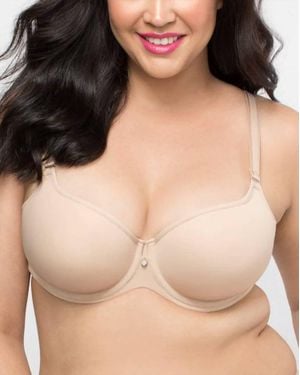 Curvy Couture Tulip Smooth Underwire T-Shirt Bra - Natural