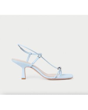 Loeffler Randall Triana Leather Mid-Heel Sandal - White