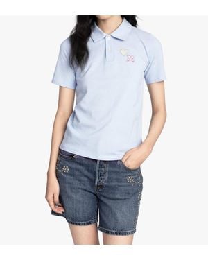 Anna Sui Patch Polo Tee - Blue