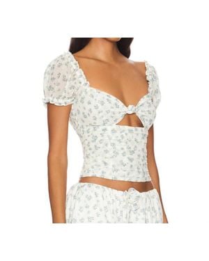 For Love & Lemons Chateau Top - Gray