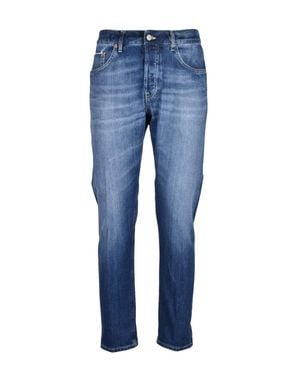 Dondup Icon Regular Fit Cotton Polyurethane Jeans - Blue