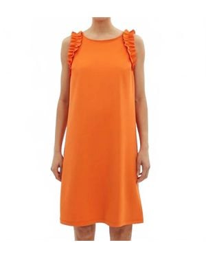 Joseph Ribkoff Sleeveless Shift Dress - Orange