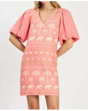 tyler boe Short Sleeve V-Neck Sheath Dress - Pink