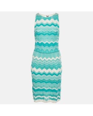 Missoni Zig Zag Knit Sleeveless Midi Dress - Blue