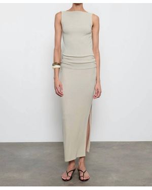Enza Costa Silk Rib Sleeveless Boatneck Fluid Maxi Dress - Multicolor