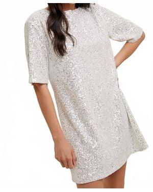 Wishlist Sequin Open Back Mini Dress - Gray