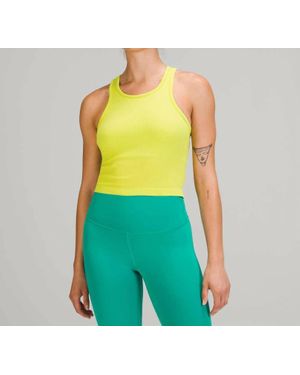 lululemon Ebb To Street Cropped Raceback Tank - Green