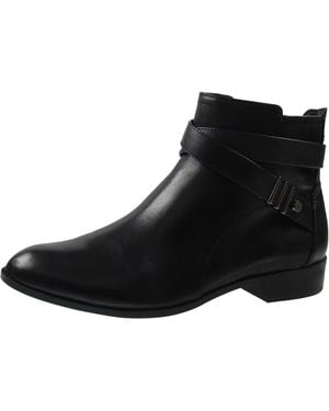 Anne Klein Kael Laceless Leather Ankle Boots - Black
