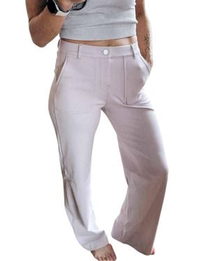 Rae Mode Triple Stretch Cotton Twill Wide Leg Pants - Gray