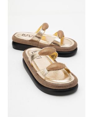 Prologue Shoes Finery Embellished Platform Slide - Multicolor