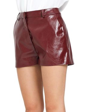 SIMONA CORSELLINI Polyester Shiny Shorts - Red