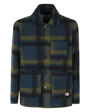 Roy Rogers Work Checked Wool-Blend Jacket - Blue