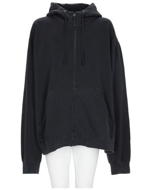 Maison Margiela Zip-Up Sports Jacket With Hood And Kangaroo Pocket - Black