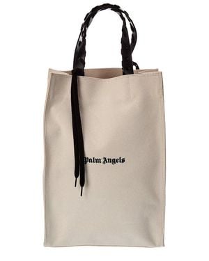 Palm Angels Logo Canvas & Leather Tote - Natural