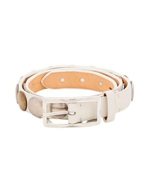 Reptile's House Bahia Leather Belt With Metallic Stud Accents - White