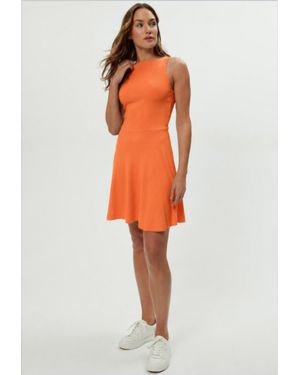 Michael Stars Andy Ultra Rib Skater Dress - Orange