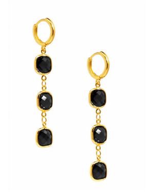 Zenzii Crystal Chain Drop Earrings - White
