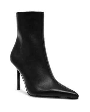 Steve Madden Elysia Leather Pointed Toe Ankle Boots - Black