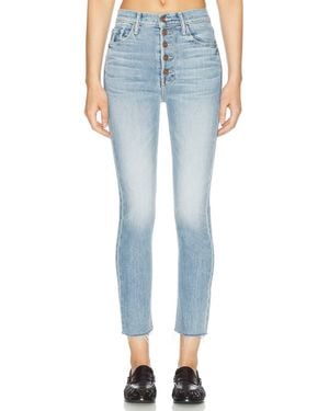 Mother Skinny Pixie Dazzler Ankle Fray Jeans - Blue