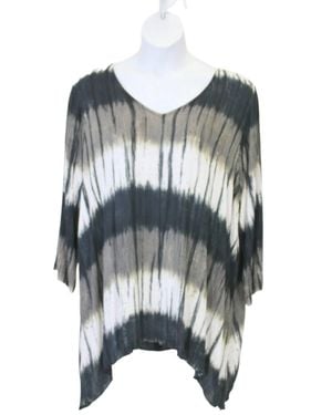 modee Tie Dye Shark Bite Hem Tunic - Multicolor