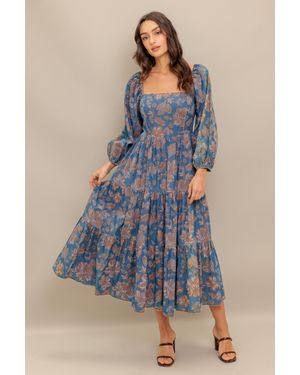 TRUEDAMES Circle Of Friends Denim Midi Dress - Blue