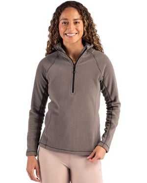 Clique Powder Recycled Fleece Half Zip Hooded Pullover - Gray