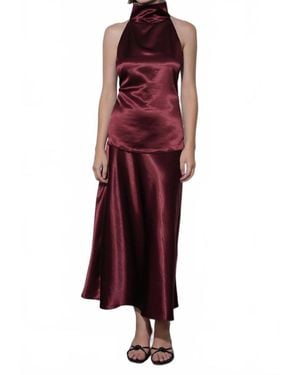 Greylin Paige Midi Slip Skirt - Red